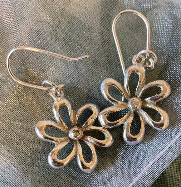 earrings namaqualand daisies in sterling silver  2cm diameter